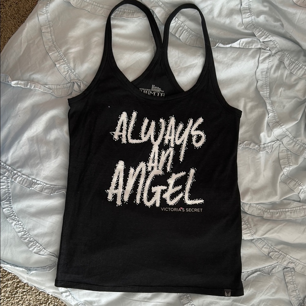 Victoria's Secret Black Graphic Sleeveless Tank